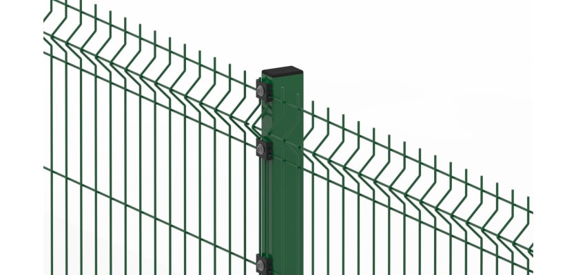 Close up of the green 2.0 metre high V mesh fencing kit 