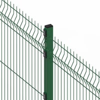 Close up of the green 2.0 metre high V mesh fencing kit 