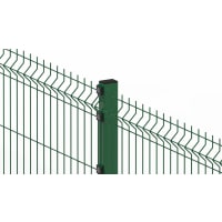 Close up of the green 2.4 metre high V mesh fencing kit 