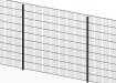 Full panel view of the black 2.0 metre high 656 twin mesh fencing kit 