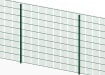 Full panel view of the green 2.4 metre high 656 twin mesh fencing 