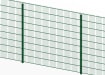 Full panel view of the green 2.4 metre high 868 twin mesh fencing 