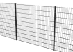 Full panel view of the black 2.4m high 868 Twin Mesh fencing system