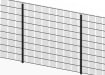 Full panel view of the black 2.4 metre high 868 twin mesh fencing 