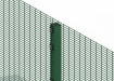 Close up of the top of the 2.0 metre high green 358 prison mesh fencing kit 