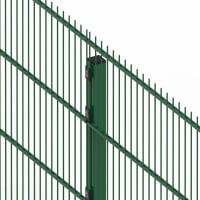 Close up of the green 1.8 metre high 868 twin mesh fencing 