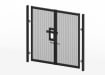 Black 2.4 metre high by 10.0 wide double leaf 358 prison mesh gate 