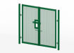 Green 2.4 metre high by 10.0 wide double leaf 358 prison mesh gate 