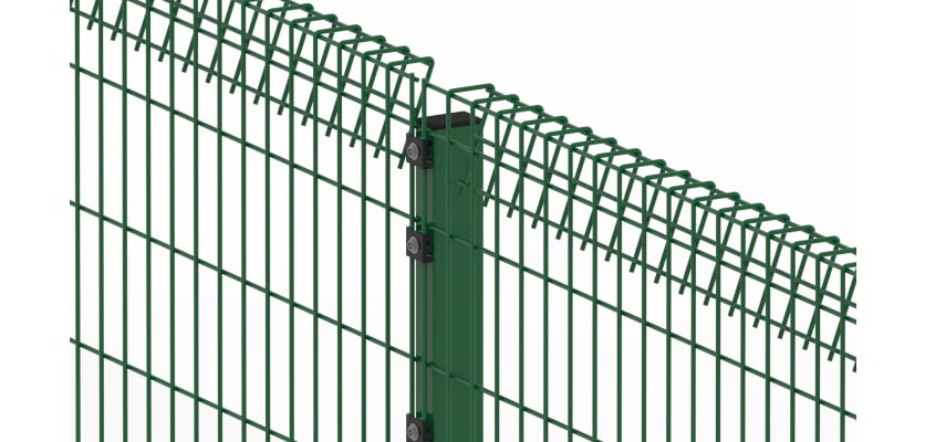 Close up of the green 1.8 metre high safe top mesh kit 