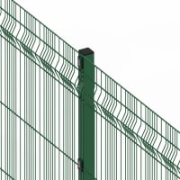 Close up of the 2.4 metre high green stripe mesh fencing 