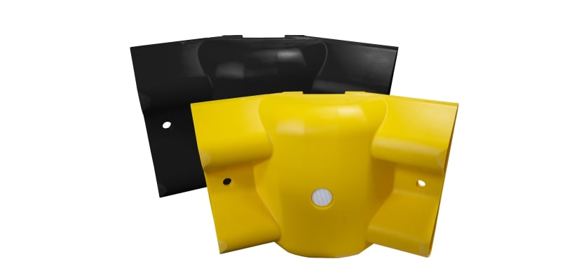 Yellow and black 135 degree HDPE internal corners 