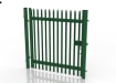 Green Single Leaf Palisade Gate