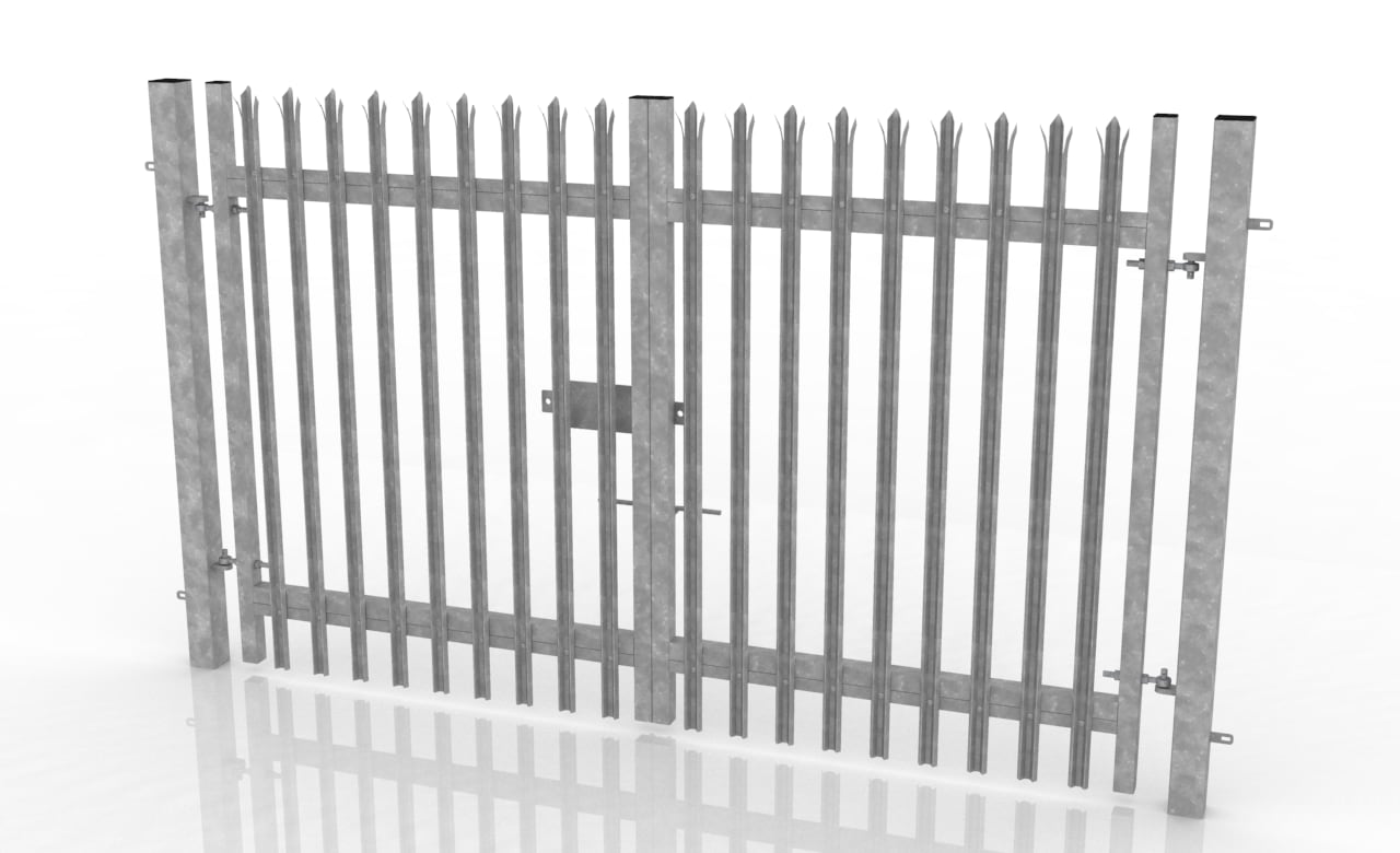 2.0m x 3.0m Double Leaf Palisade Security Gate Kit | First Fence Ltd