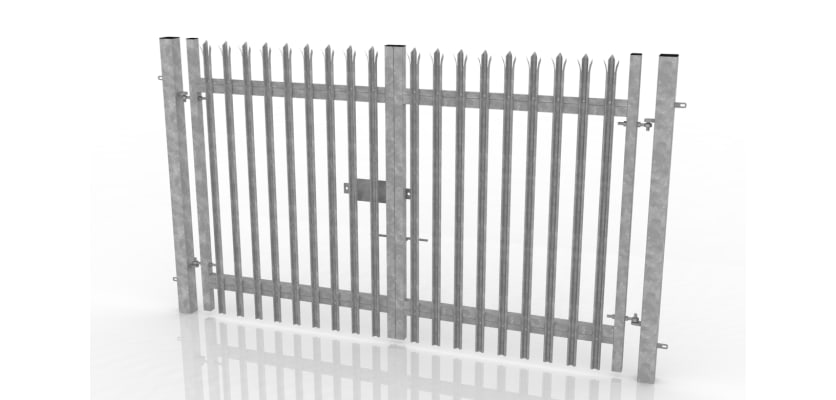 Galvanised Double Leaf Palisade Gate