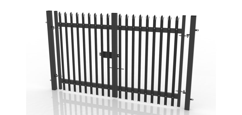 Black Double Leaf Palisade Gate