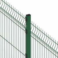 Close up of the top of the green 1.2 metre high V mesh fencing kit