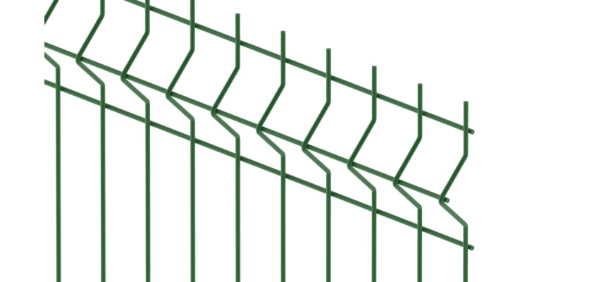 Close up on the V section of the Green V mesh Panel 