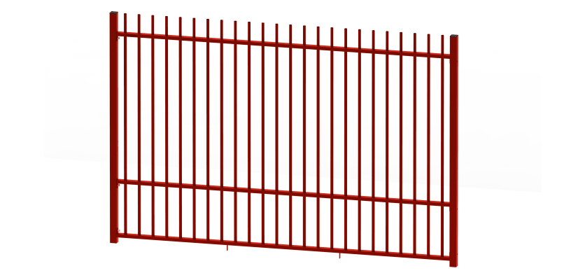 A Red EnviroRail Vertical Bar Railing Kit  - 2.0m high