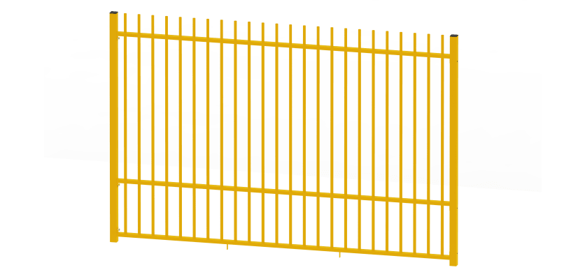 A Yellow EnviroRail Vertical Bar Railing Kit  - 2.0m high