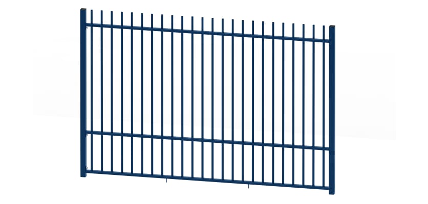 A Blue EnviroRail Vertical Bar Railing Kit  - 2.0m high