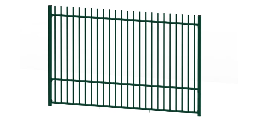 A Green EnviroRail Vertical Bar Railing Kit  - 2.0m high