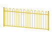 A 1.0m High EnviroRail Bow Top Railing Kit in Yellow