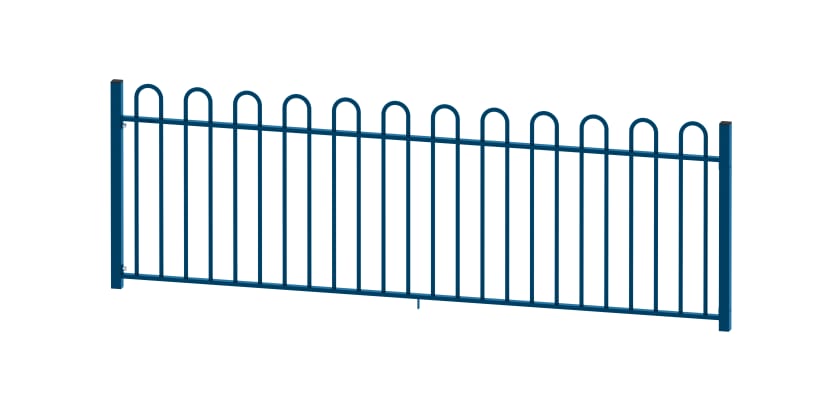 A 1.0m High EnviroRail Bow Top Railing Kit in Blue