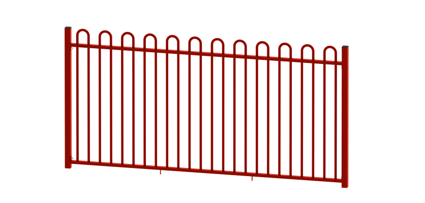 A 1.8m High EnviroRail Bow Top Railing Kit - Red