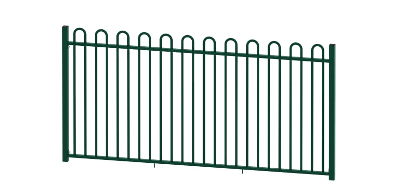 A 1.8m High EnviroRail Bow Top Railing Kit - Green