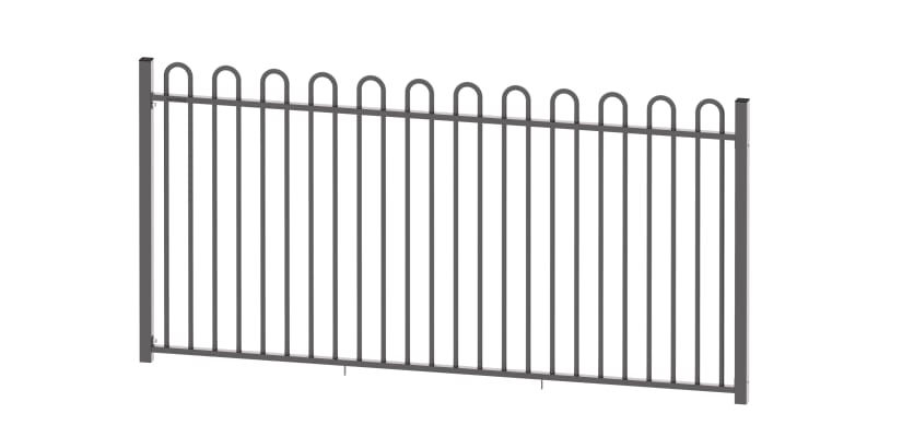 A 1.8m High EnviroRail Bow Top Railing Kit - Grey