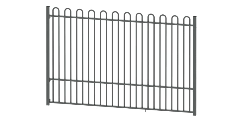 A Bay of 2.0m High EnviroRail Railings - Grey Finish