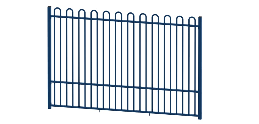 A Bay of 2.0m High EnviroRail Railings - Blue Finish
