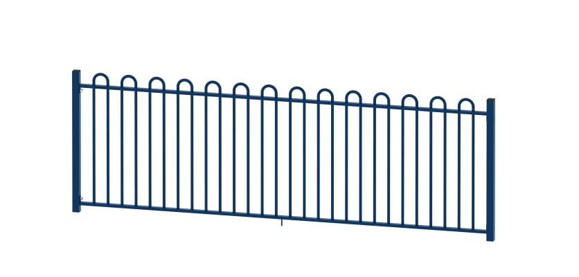 A Blue 1.0m High Bay of EnviroRail Bow Top Play Sec Railings