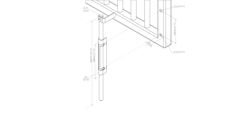 Locking Dropbolt Technical Drawing 