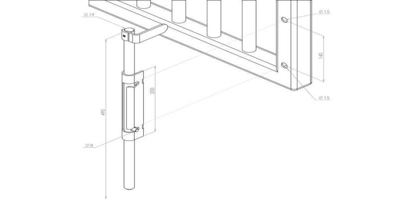 Locking Dropbolt Technical Drawing 