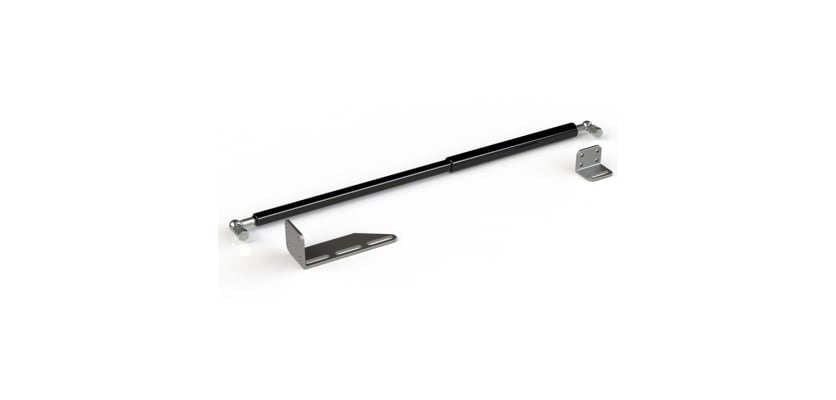 Screw fixing closing gas strut for reliable support