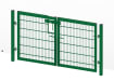 Green 1.2 metre high by 2.0 metre wide double leaf twin mesh gate 