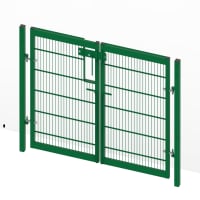 Green 1.2 metre high by 3.0 metre wide double leaf twin mesh gate 