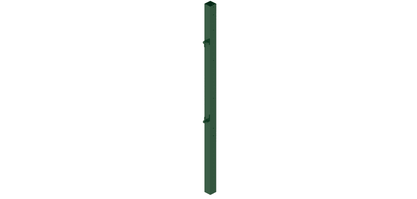 Green 1.8 metre high mesh hinge gate post 