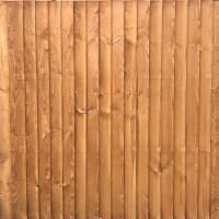 Front view of the 6 feet wide by 6 feet high feather edge timber fencing panel