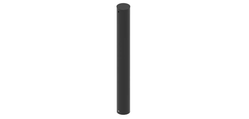 Black 114.3mm Diameter Standard Flat Top Bollard