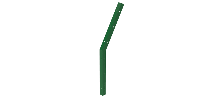 Green Cranked Angle Bracket For Barbed And Razor Wire - Permanent Fencing