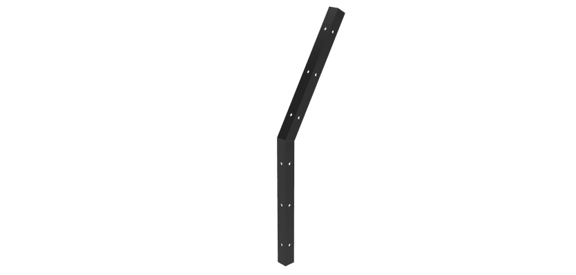 Black Cranked Angle Bracket For Barbed And Razor Wire - Permanent Fencing