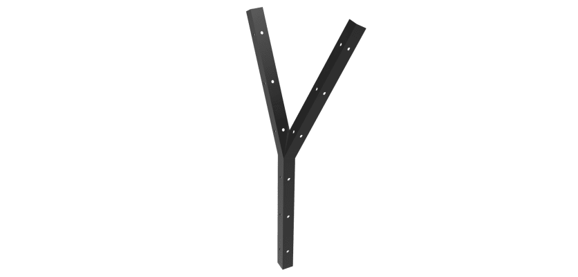 Black Y Shape Cranked Angle Bracket For Barbed and Razor Wire - Permanent Fencing