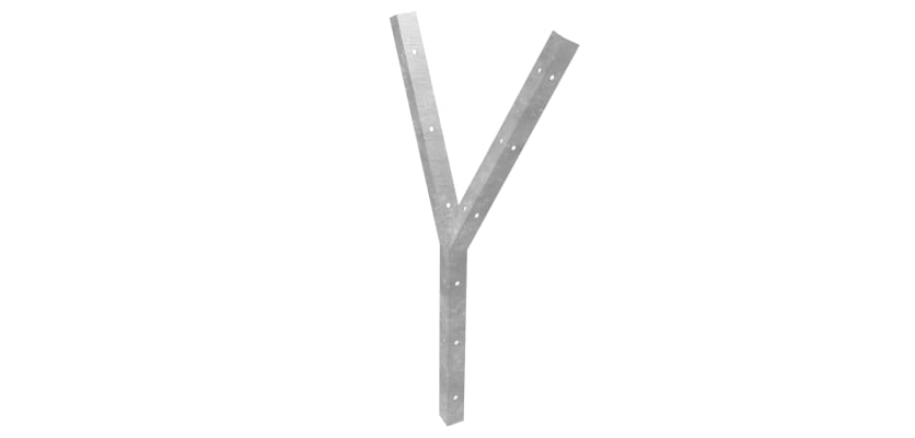 Galvanised Y Shape Cranked Angle Bracket For Barbed and Razor Wire - Permanent Fencing