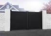 Black 3.0m Wide Aluminium Double Swing Driveway Gate With Vertical Infill