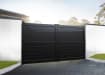 Black 3.75m Wide Aluminium Double Swing Driveway Gate With Horizontal Infill
