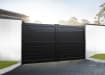 Black 4.0m Wide Aluminium Double Swing Driveway Gate With Horizontal Infill