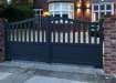 4.0m Wide Aluminium Double Swing Driveway Gate With Larger Partial Privacy Section