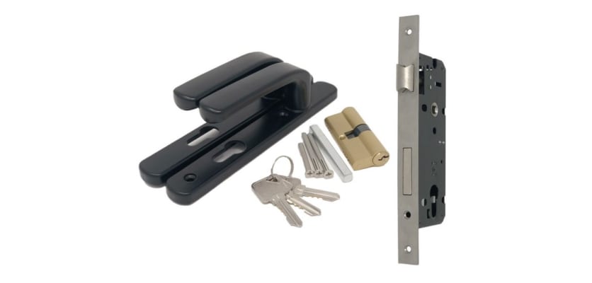 Gate Handle Set With Keys And Lock For Aluminium Gates